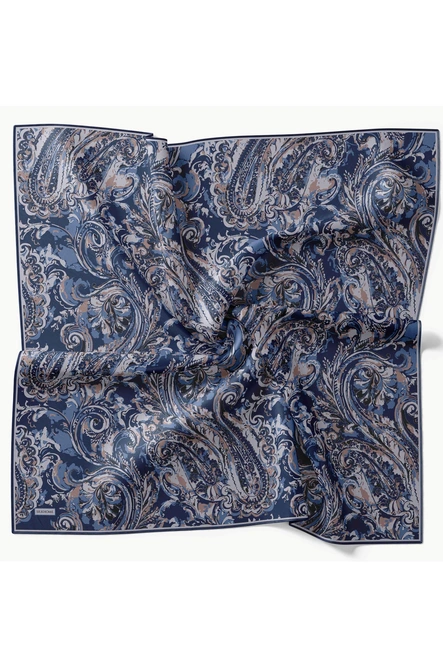 Silk Home Twill İpek Eşarp 11519-06 Lacivert, Gri, Funda