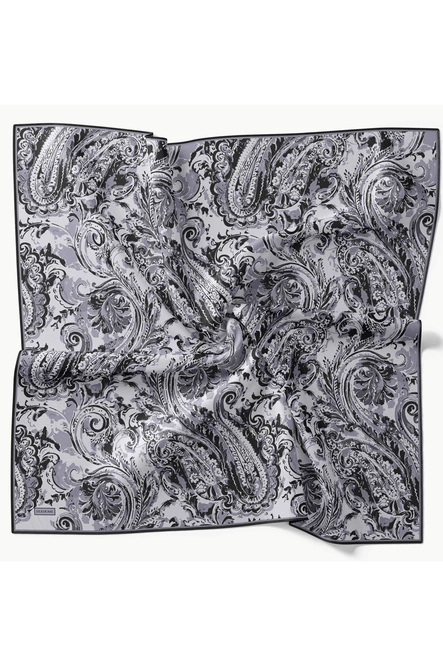 Silk Home Twill İpek Eşarp 11519-12 Siyah, Gri, Gümüş