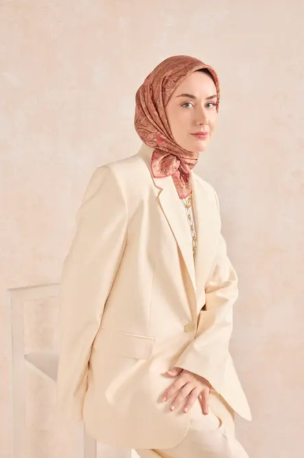 Silk Home Twill İpek Eşarp 11519-18 Soğan Kabuğu, Pembe, Taş