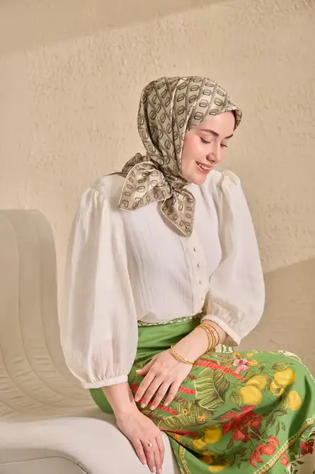 Silk Home Twill İpek Eşarp 11521-03 Zincir Krem