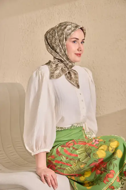 Silk Home Twill İpek Eşarp 11521-03 Zincir Krem