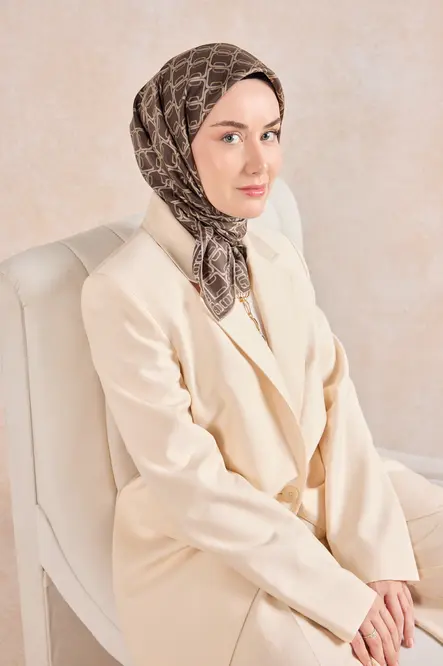 Silk Home Twill İpek Eşarp 11521-04 Zincir Kahverengi