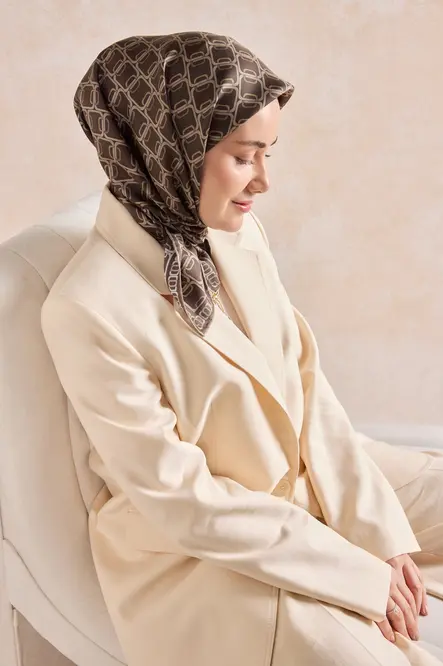 Silk Home Twill İpek Eşarp 11521-04 Zincir Kahverengi