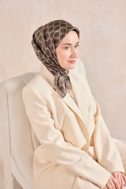 Silk Home Twill İpek Eşarp 11521-04 Zincir Kahverengi
