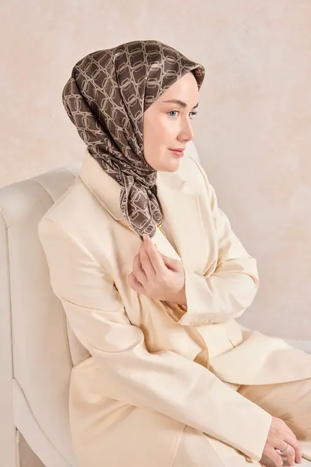 Silk Home Twill İpek Eşarp 11521-04 Zincir Kahverengi