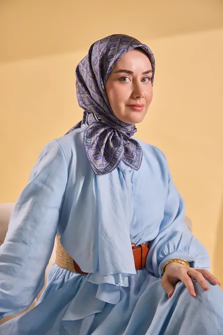 Silk Home Twill İpek Eşarp 11521-10 Zincir Gri, Lavanta, Mor