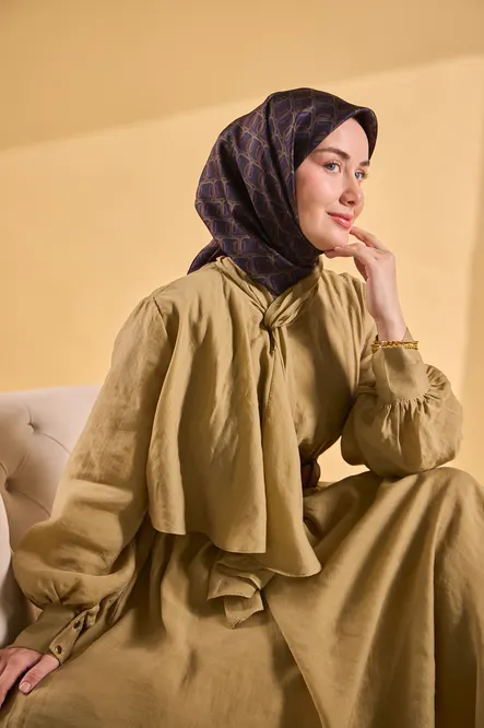 Silk Home Twill İpek 11521-13 Eşarp Zincir Açık Siyah