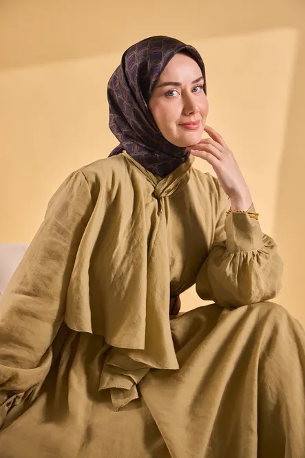 Silk Home Twill İpek 11521-13 Eşarp Zincir Açık Siyah
