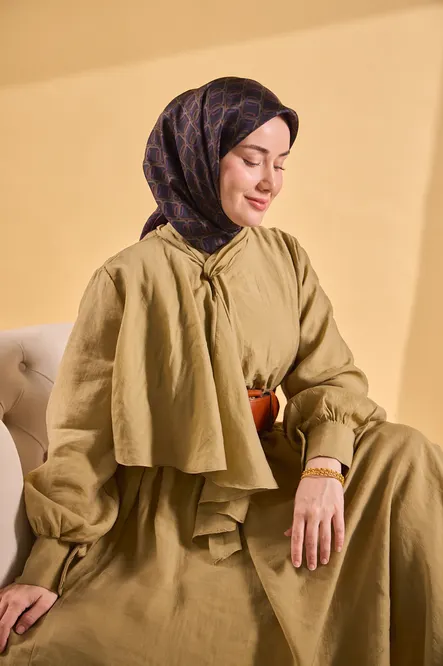 Silk Home Twill İpek 11521-13 Eşarp Zincir Açık Siyah