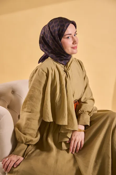Silk Home Twill İpek 11521-13 Eşarp Zincir Açık Siyah