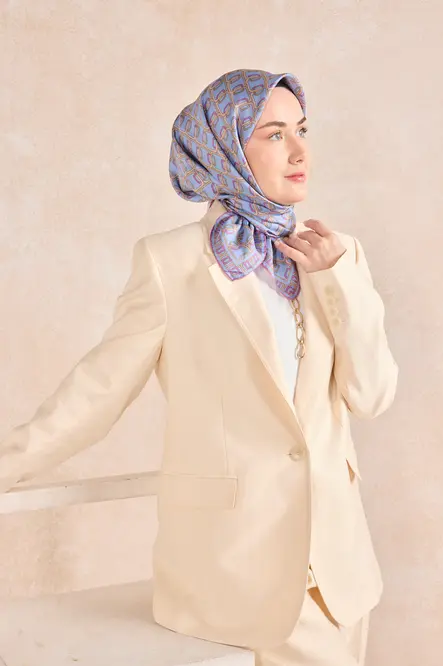 Silk Home Twill İpek Eşarp 11521-15 Zincir Bebe Mavi