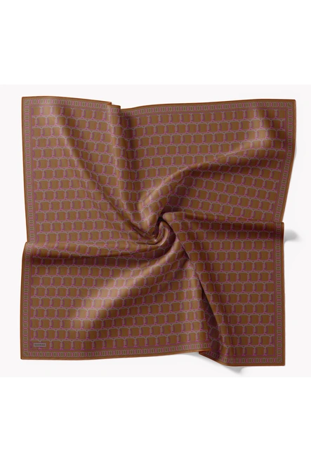 Silk Home Twill İpek Eşarp 11521-26 Zincir Yeşil Kahve