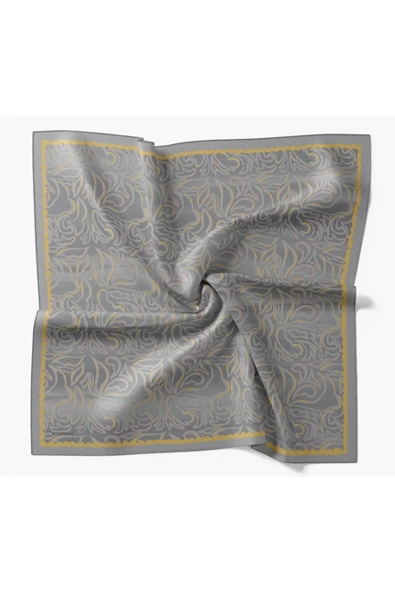 Silk Home Twill İpek Eşarp 11522-10 Yeşil Gri, Sarı, Gri