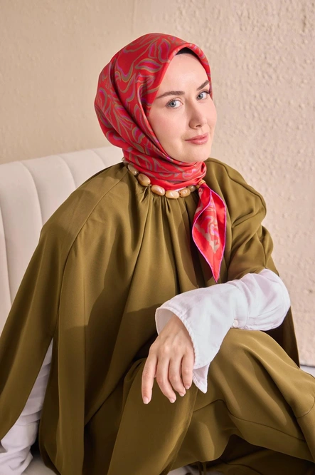 Silk Home Twill İpek Eşarp 11522-23 Kırmızı, Yeşil, Leylak