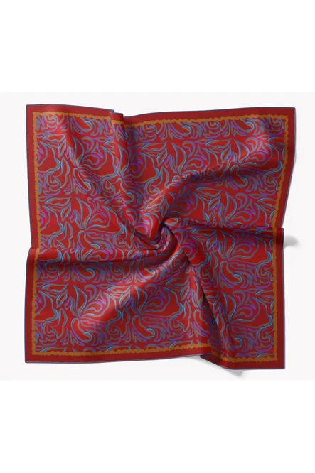 Silk Home Twill İpek Eşarp 11522-24 Koyu Kremit, Mavi