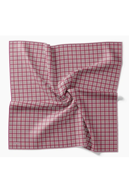 Silk Home Twill İpek Eşarp 11523-06 Ekose Pembe
