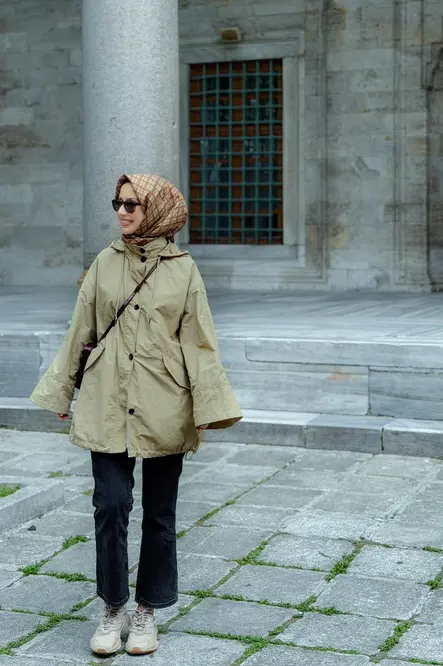 Silk Home Twill İpek Eşarp 11523-16 Vizon Ekose Kareli