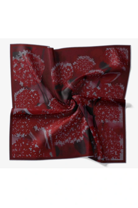Silk Home Twill İpek Eşarp 11526-03 Bordo, Antrasit, Gümüş