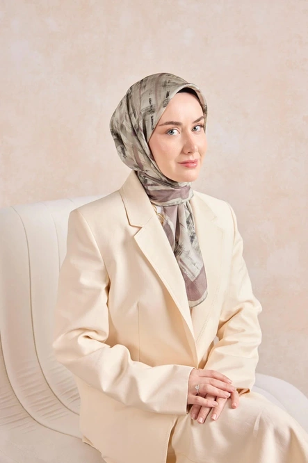 Silk Home Twill İpek Eşarp 11527-10 Mürdüm, Vizon