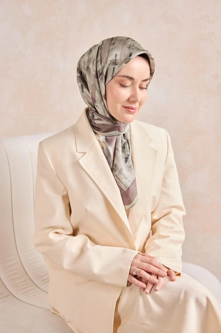 Silk Home Twill İpek Eşarp 11527-10 Mürdüm, Vizon