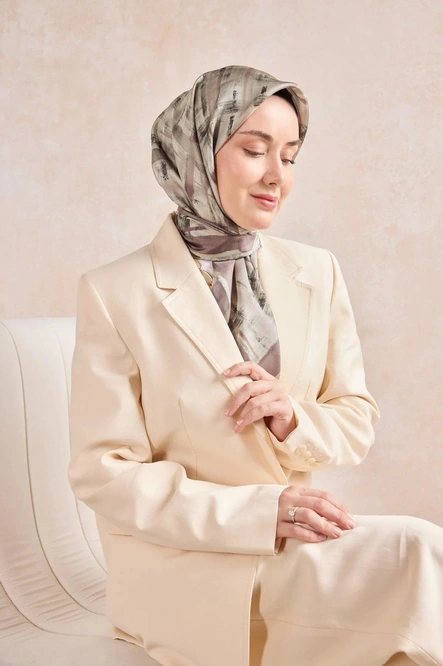 Silk Home Twill İpek Eşarp 11527-10 Mürdüm, Vizon