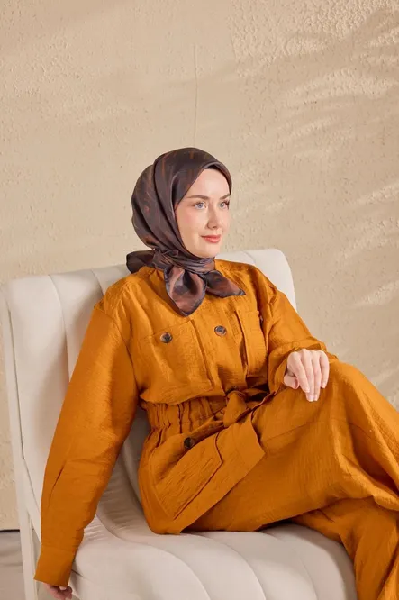 Silk Home Twill İpek Eşarp 11527-20 Çikolata Kahve, Siyah