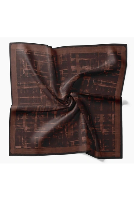 Silk Home Twill İpek Eşarp 11527-20 Çikolata Kahve, Siyah