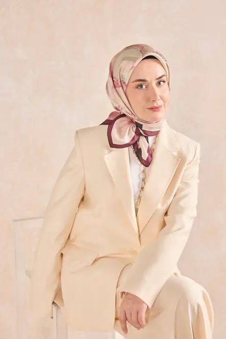 Silk Home Twill İpek Eşarp 11528-09 Petal Gül Kurusu