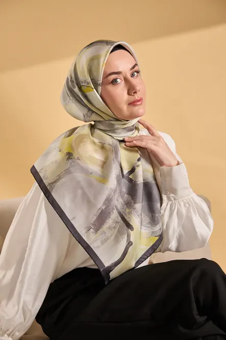 Silk Home Twill İpek Eşarp 11528-14 Petal Antrasit