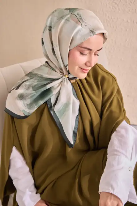 Silk Home Twill İpek Eşarp 11528-15 Petal Zümrüt