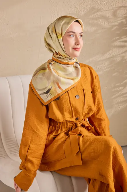 Silk Home Twill İpek Eşarp 11528-16 Petal Turuncu