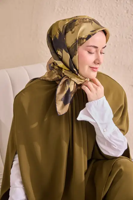 Silk Home Twill İpek Eşarp 11529-14 Signature Haki