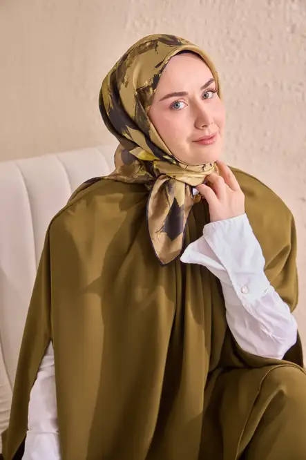 Silk Home Twill İpek Eşarp 11529-14 Signature Haki