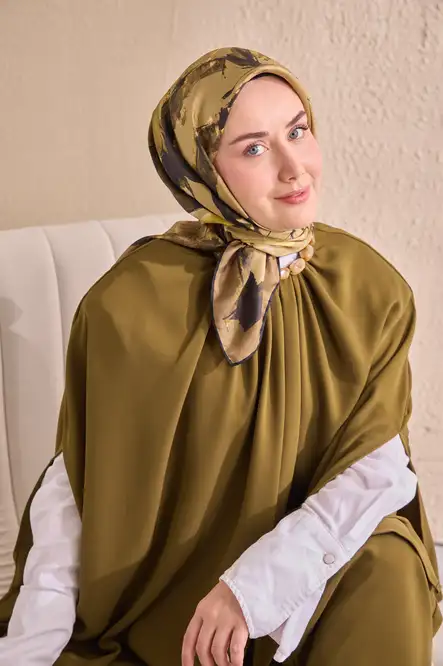 Silk Home Twill İpek Eşarp 11529-14 Signature Haki