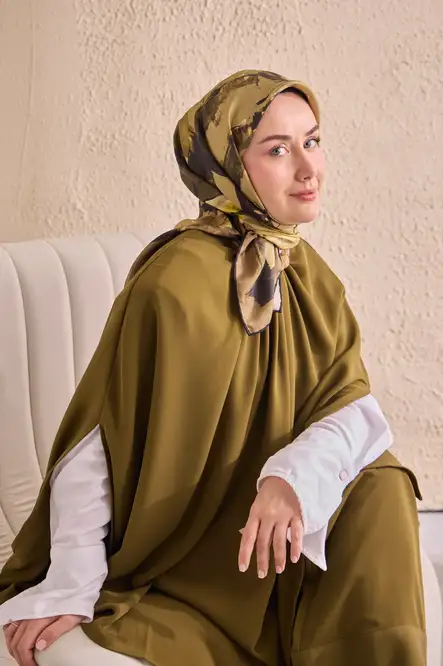 Silk Home Twill İpek Eşarp 11529-14 Signature Haki