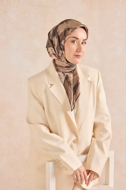 Silk Home Twill İpek Eşarp 11529-15 Signature Vizon