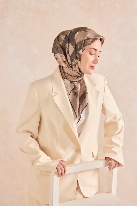 Silk Home Twill İpek Eşarp 11529-15 Signature Vizon