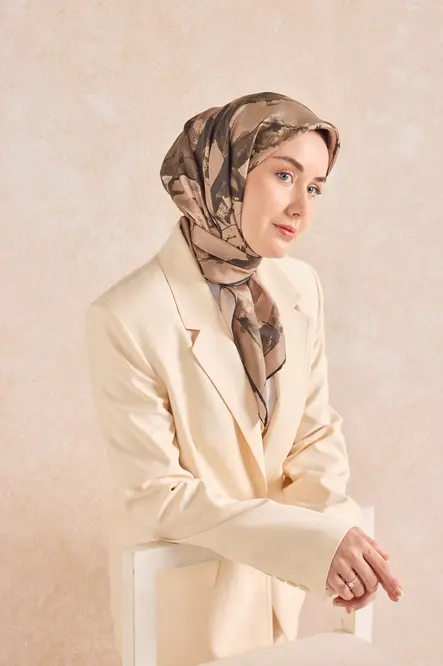Silk Home Twill İpek Eşarp 11529-15 Signature Vizon