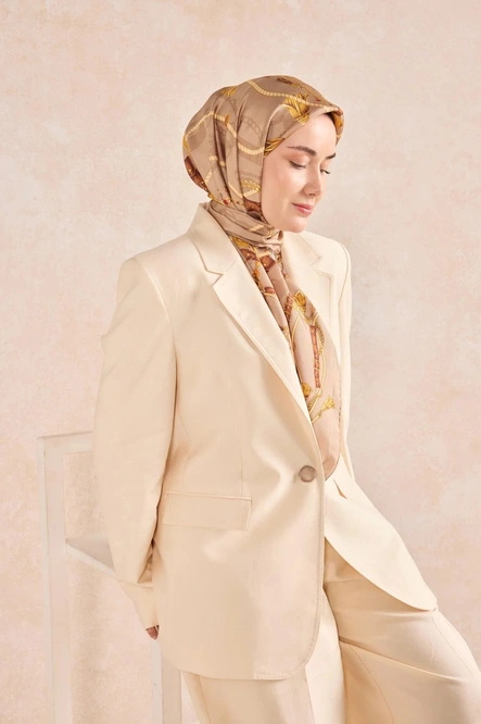 Silk Home Twill İpek Eşarp 11530-01 Bej, Gold