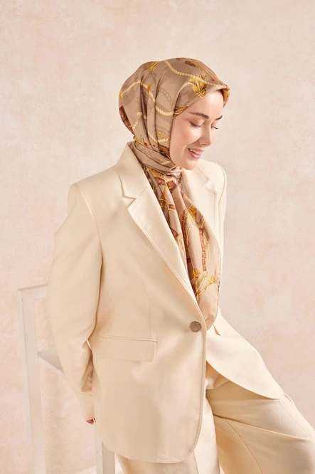 Silk Home Twill İpek Eşarp 11530-01 Bej, Gold