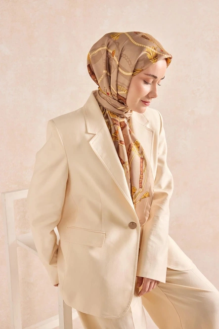 Silk Home Twill İpek Eşarp 11530-01 Bej, Gold
