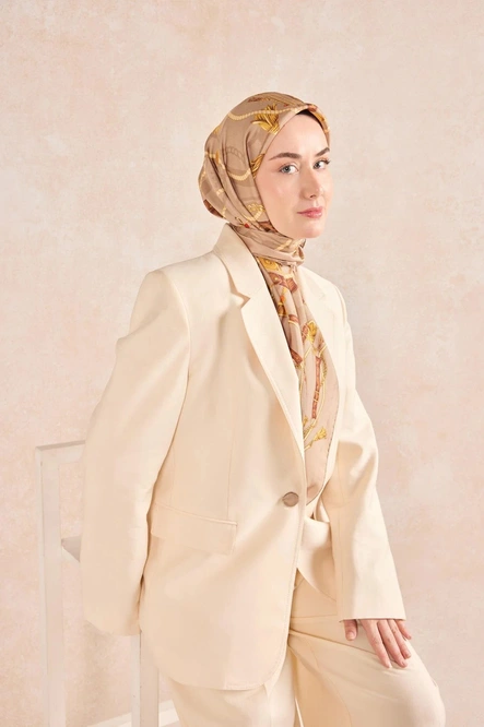 Silk Home Twill İpek Eşarp 11530-01 Bej, Gold