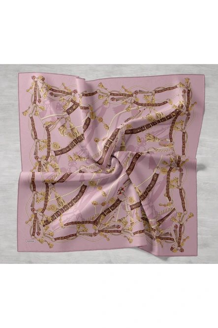Silk Home Twill İpek Eşarp 11530-06 Tozpembe, Kahverengi