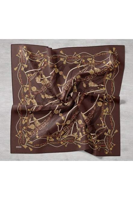 Silk Home Twill İpek Eşarp 11530-10 Kahverengi
