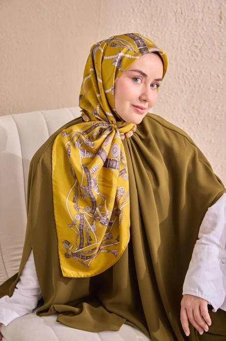 Silk Home Twill İpek Eşarp 11530-18 Sarı, Vizon, Krem