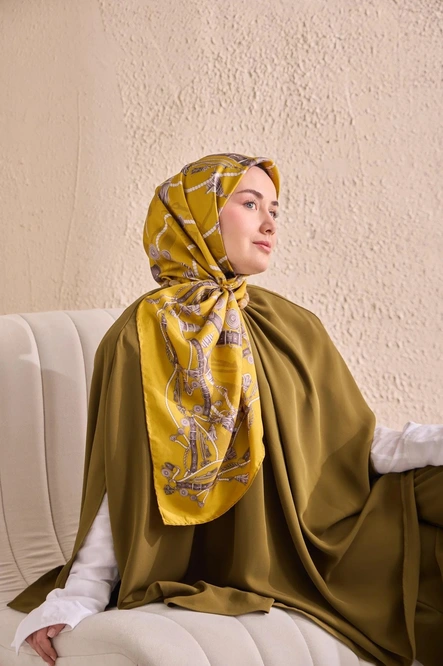 Silk Home Twill İpek Eşarp 11530-18 Sarı, Vizon, Krem