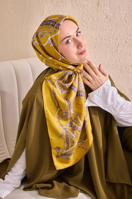 Silk Home Twill İpek Eşarp 11530-18 Sarı, Vizon, Krem