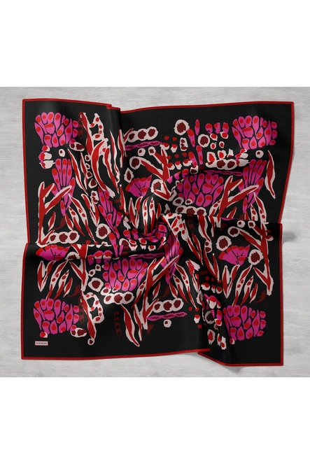 Silk Home Twill İpek Eşarp 11531-17 Siyah, Kırmızı