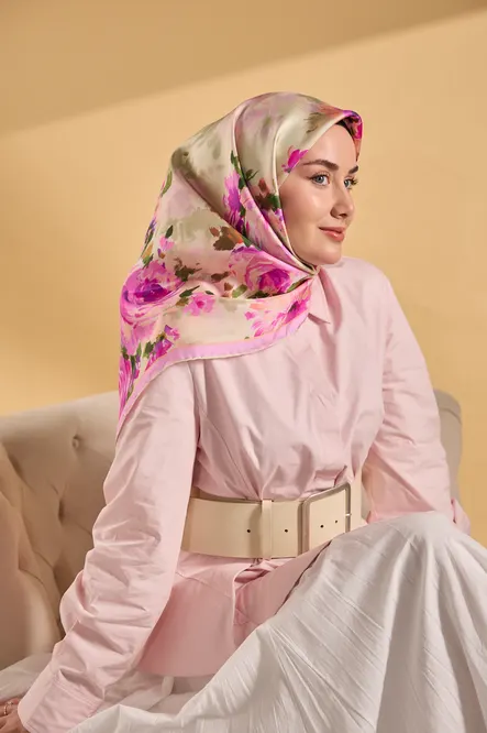 Silk Home Twill İpek Eşarp 11534-05 Fuşya, Pembe