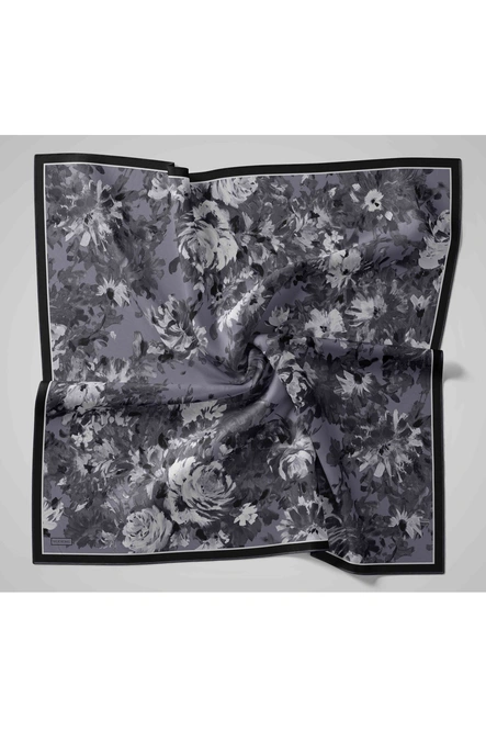 Silk Home Twill İpek Eşarp 11534-24 Siyah, Beyaz, Gri